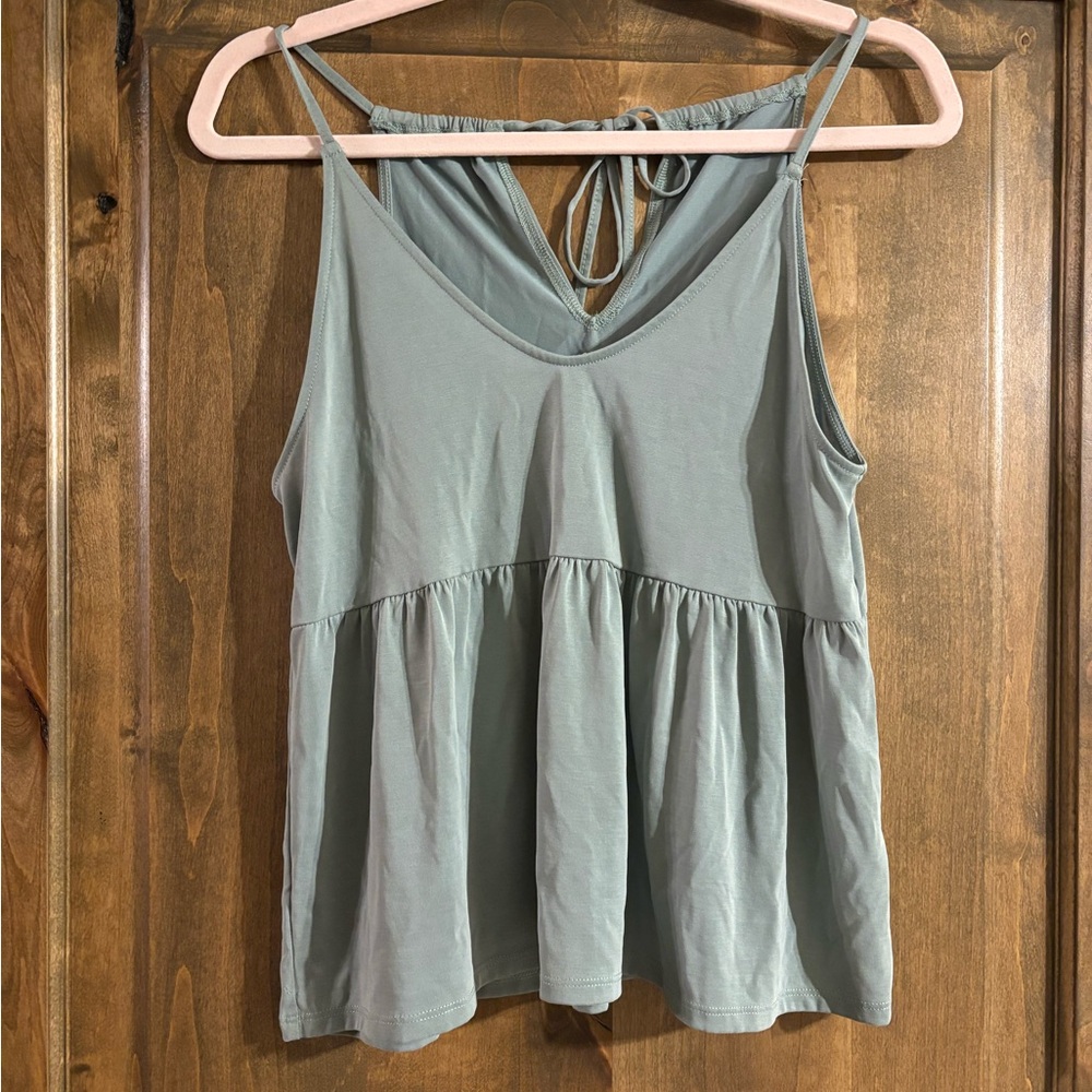 American Eagle Tie Back Peplum Tank Medium